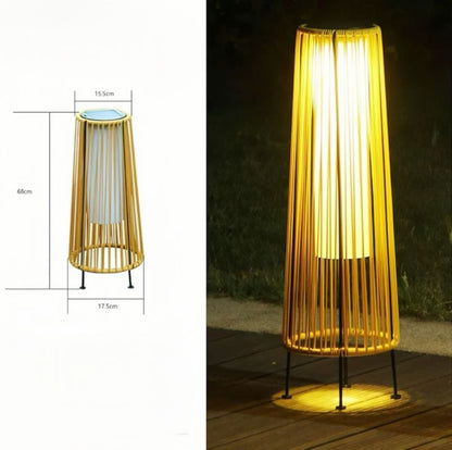 Solar Rattan Floor Lamp