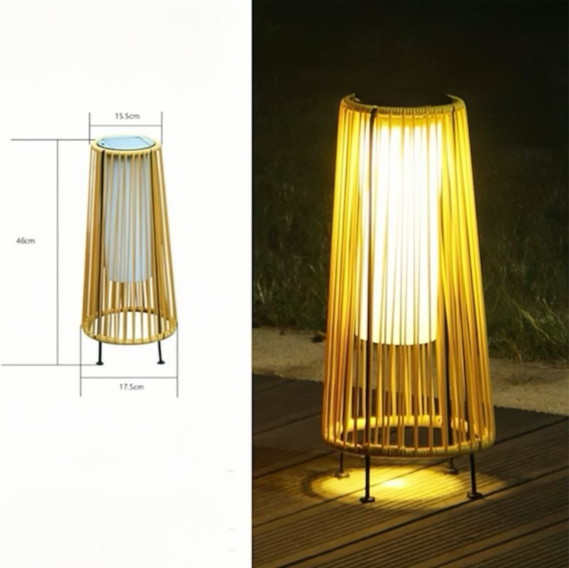 Solar Rattan Floor Lamp